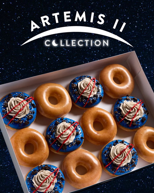A historic orbit around the moon calls for a sweet celebration! 🌙

Introducing our NEW Artemis II doughnut collection, inspired by the Artemis II mission — landing at a Krispy Kreme near you on Tuesday, 3/31 for a limited time!

#KrispyKreme #Doughnut #ArtemisII #NASA #Space 