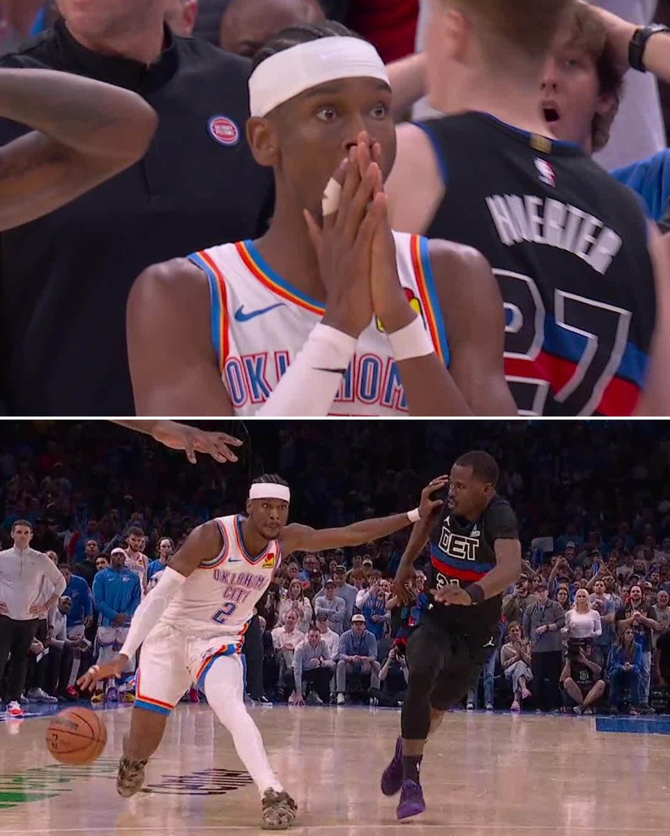 SHAI POTENTIAL GAME WINNER CALLED OFF AFTER OFFENSIVE FOUL 🤯

PISTONS-THUNDER GOING TO OT 