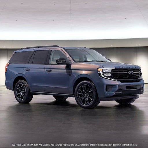 Thirty years of riding in style together.

To celebrate three decades of the Ford Expedition®, the 30th Anniversary Appearance Package comes with a Blue Ember paint option, including special interior and exterior badging and 22" high-gloss, ebony-painted wheels. 