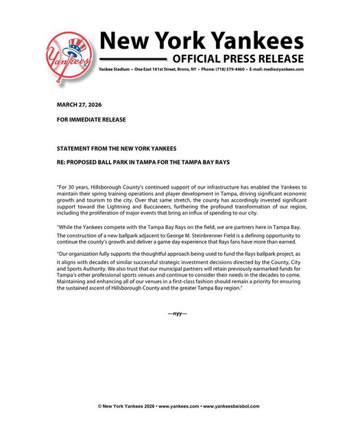 A show of support for the new Rays ballpark. 