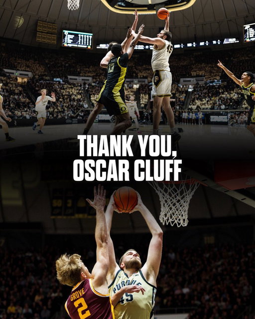 Thank you Oscar for all you did this season. From the top of the key steals that led to fast breaks and game winning rebounds we couldn’t have done it without you. Boilermaker for life🚂

Thank you @JaneCluff for sharing your son with us💛 