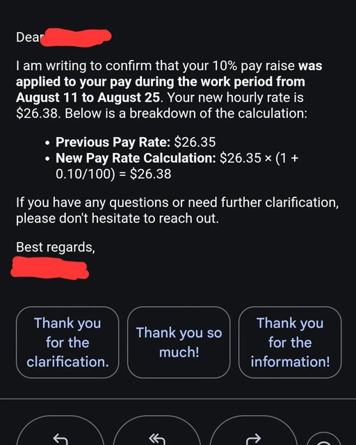 This girl emailed HR after noticing a pay error. This was their response... 