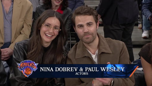 Elena and Stefan sitting courtside at MSG, but where's Damon? 👀 