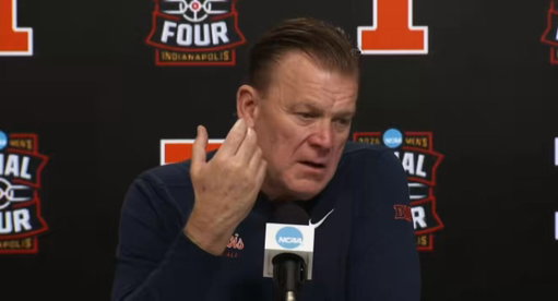 “I feel sad, I’m sad. If you want to know the truth, I’m sad… I’m going to steal a quote from Kelvin Sampson: ‘I may not be as big a part of their life, but they are my life.’”

An emotional Brad Underwood after their loss to UConn. 