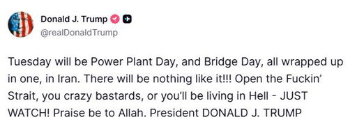 Couldn’t believe this was real. Still don’t even though it’d been confirmed. Saying “Praise Be To Allah” on Easter is NOTTTT gonna go over well with his religious base.

This is kinda the wildest thing he’s ever said right?? 