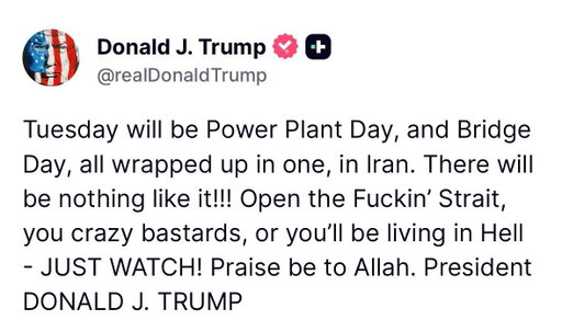 One month after starting the war in Iran, this is the statement of the President of the United States on Easter Sunday.

These are the ravings of a dangerous and mentally unbalanced individual. Congress has got to act NOW. End this war. 
