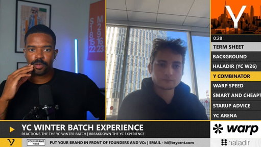 "I'd rate YC an 8 out of 10. You have to argue with your co-founders. You have to come to terms with, do you need to pivot?" - @jibranhutch 

But on YC's part? Phenomenal. Community, office hours, being grouped with similar companies.

The hard parts aren't YC. They're founder decisions.

host - @brycent