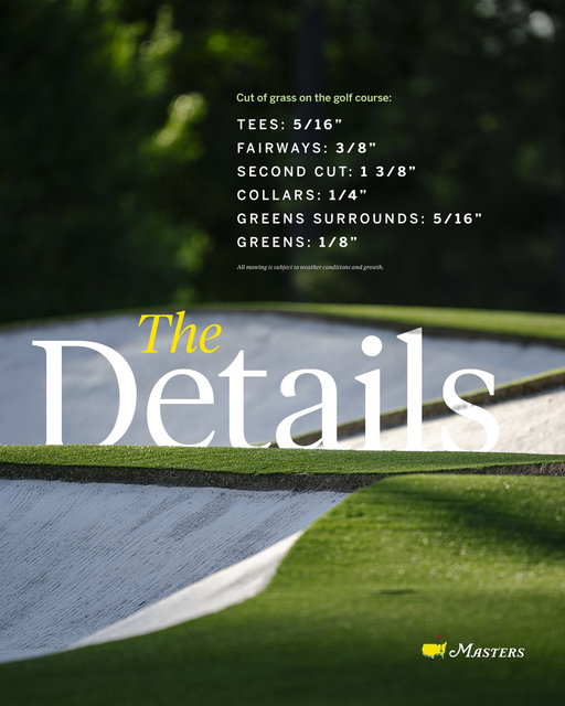 All mowing is subject to weather conditions and growth. #themasters 