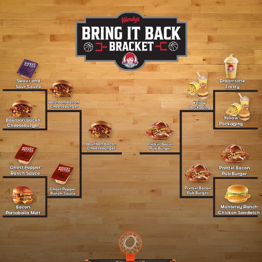 The Bourbon Bacon Cheeseburger and Pretzel Bacon Pub Burger have made it to our championship! Get your votes in to decide who will be crowned the winner and end up back on the menu 