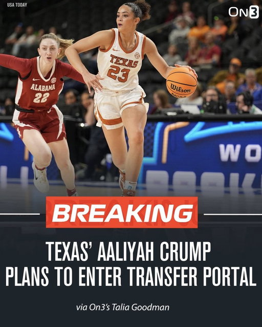 NEWS: Texas’ Aaliyah Crump plans to enter the transfer portal, sources told @On3. 

The 6-1 freshman averaged 7.9 ppg and 1 spg this season. 

TRACKER: https://t.co/wYv1Ze6EPC 