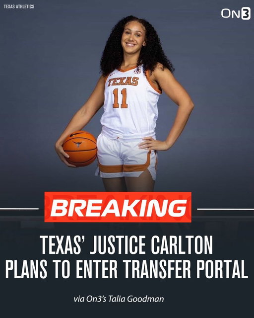 BREAKING: Texas’ Justice Carlton plans to enter the transfer portal, her representative Trey Pinkney told @On3. 

The 6-1 sophomore averaged 8.5 ppg, 4 rpg and 1.1 spg this season. 

TRACKER: https://t.co/wYv1Ze6EPC 