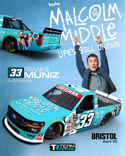 🚨 THIS IS NOT A DRILL 🚨

On Friday, April 10th, the Malcolm in the Middle family explodes back onto @Hulu on Disney+ with Life’s Still Unfair... and the exact same day, I’m strapping in and driving the Malcolm in the Middle truck at Bristol Motor Speedway!

My childhood. My chaos. My racing life. All smashing together at 150+ mph on one of the wildest tracks on the planet.

This isn’t just a crossover.
This is two completely different chapters of my life colliding head-on in the most insane, beautiful, full-send way possible.

Dewey would lose his mind.
Lois would be screaming.
Hal would already be on fire.

This one’s for every fan who grew up with Malcolm and every fan who’s watched me chase this racing dream.

Let’s make history. 🏁📺 @TeamReaume @FordRacing