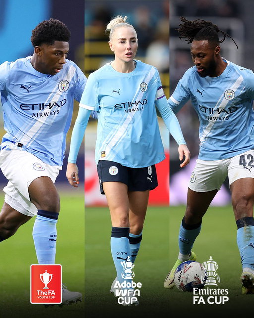 Manchester City’s men’s, women’s and youth sides are all through to the FA Cup semi-finals 👏 