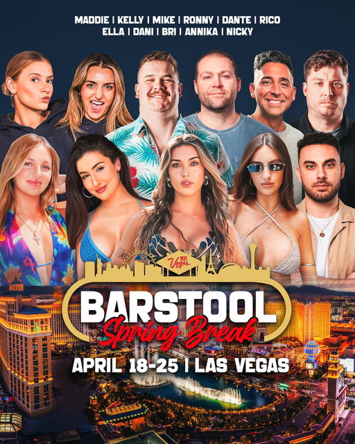 BARSTOOL SPRING BREAK 🚨

APRIL 18-25TH 

VEGAS! 