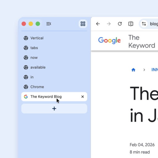 Introducing a top-to-bottom update for your tabs…literally. Vertical tabs are coming to Chrome! 🚦

And there is more: A full-page view free from distraction with a new immersive reading mode. 