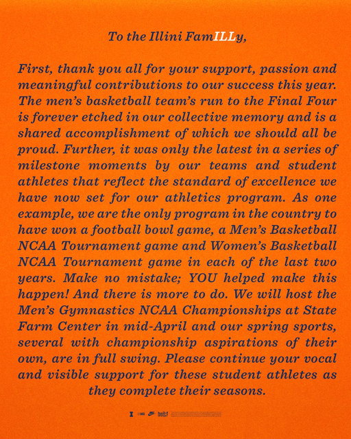 An important message from our Athletic Director, Josh Whitman. 