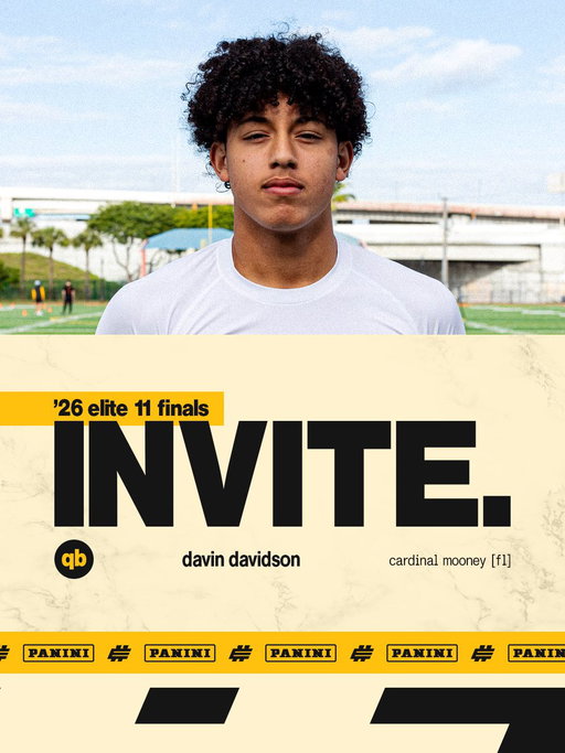 ‘26 ELITE 11 FINALIST

🎯 @Ddavidson_12 

#Elite11 