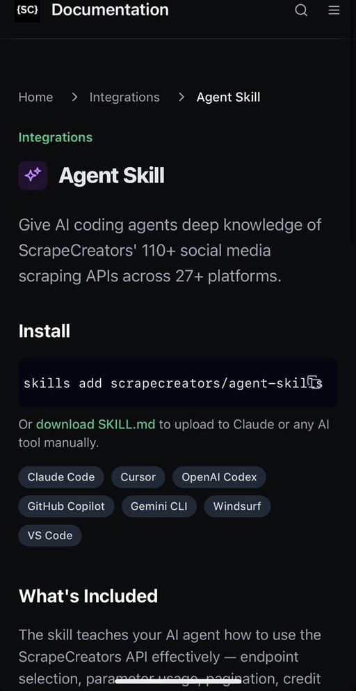 We finally have a scrape creators skill!! 