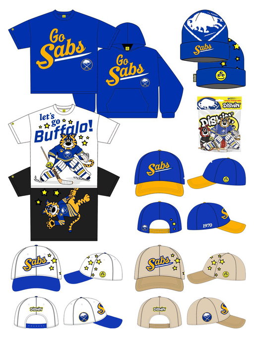 Full design spread for our @BuffaloSabres ‘Blue &amp; Gold’ collection 🖼️ 