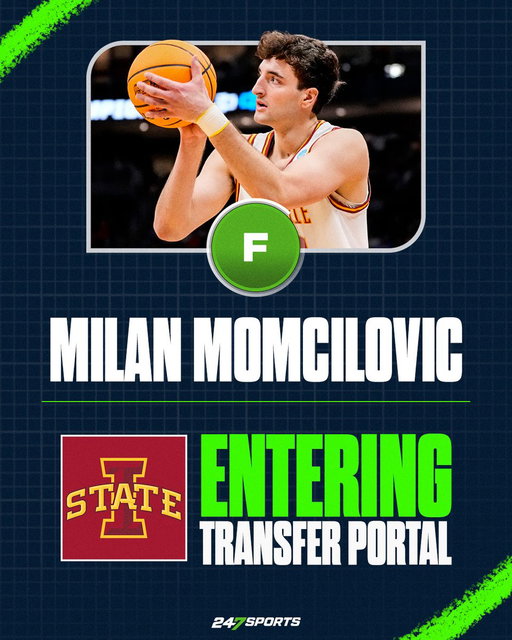 NEWS: Iowa State forward Milan Momcilovic will enter the transfer portal and NBA Draft, per @DraftExpress. 

Averaged 16.9 PPG, 3.1 RPG and 1.0 APG this season, shooting 48.7% from three. 
https://t.co/IHHlcdfvTP 