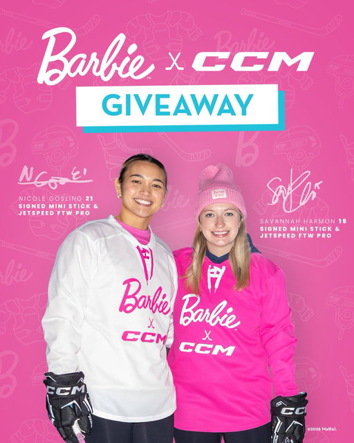 5 chances weren’t enough… 💗
Like this post + drop your pick below 👇

• Barbie™ x CCM Youth Large and X-Small Apparel Sets + mini stick signed
• Barbie™ x CCM JetSpeed FTW Pro Stick signed

*Mattel is not a sponsor of or otherwise affiliated with this giveaway. 