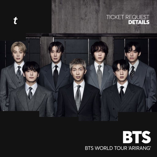 Ticket Requests for BTS WORLD TOUR ‘ARIRANG’ are now open for U.S. and Canada Shows.

Scroll for more info on how to request tickets.

US Request: https://t.co/iUhumgYOyC
Canada Request: https://t.co/k2age5U1Va 