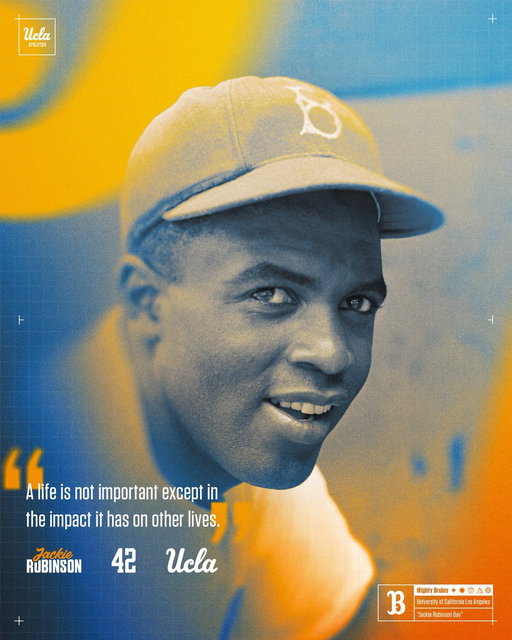 Honoring a legend who changed the game forever. #42

Jackie Robinson was a pioneer, and a trailblazer whose courage broke barriers and continues to inspire generations. 

#JackieRobinsonDay #GoBruins 