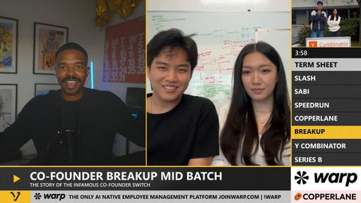 "The statistic is that 60% of startups die because co-founders break up. We went through both. And we both refused to die. Refused to give up on the company. Refused to go back to school." @briannajlin @athanzxyt 

CopperLane's founding story is unlike anything in YC history. Two separate companies. Two breakups. One dream team.

What's the hardest thing you've survived as a founder?

host - @brycent 

The Vesting Show