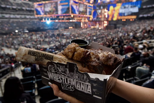 I can’t believe I just ordered a tomahawk steak at WrestleMania 42. 🥩 