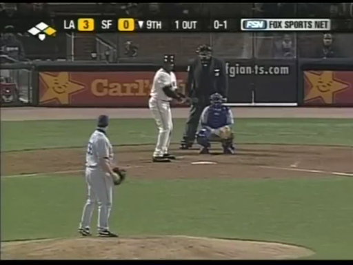 Eric Gagne vs Barry Bonds. Cy Young vs MVP. Everyone in the stadium was standing and every player was at the top step of the dugout. Awesome matchup.

