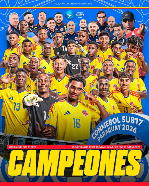 ¡𝐒𝐎𝐌𝐎𝐒 𝐂𝐀𝐌𝐏𝐄𝐎𝐍𝐄𝐒 𝐒𝐔𝐃𝐀𝐌𝐄𝐑𝐈𝐂𝐀𝐍𝐎𝐒 𝐒𝐔𝐁 𝟏𝟕! 🏆

𝐂𝐨𝐧𝐬𝐞𝐠𝐮𝐢𝐦𝐨𝐬 𝐥𝐚 𝐬𝐞𝐠𝐮𝐧𝐝𝐚 𝐞𝐬𝐭𝐫𝐞𝐥𝐥𝐚 𝐞𝐧 𝐥𝐚 𝐜𝐚𝐭𝐞𝐠𝐨𝐫𝐢́𝐚 ⭐️⭐️

¡𝐆𝐈𝐆𝐀𝐍𝐓𝐄𝐒, 𝐚𝐡𝐨𝐫𝐚 𝐞𝐥 𝐫𝐞𝐭𝐨 𝐞𝐬 𝐌𝐔𝐍𝐃𝐈𝐀𝐋! 👏👏👏👏👏👏👏👏👏👏

#LaSeleNosUne 🇨🇴 