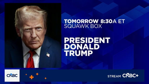 TOMORROW: President Donald Trump will speak with CNBC’s Joe Kernen tomorrow at 8:30 a.m. ET on “Squawk Box.” Tune in! 