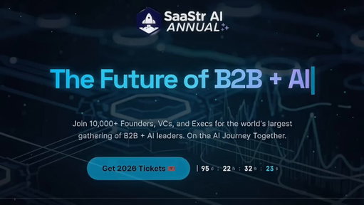You can spend May 12-14 at your desk reading about what's working in B2B + AI.

Or you can be in SF Bay hearing it directly from the founders doing it.

SaaStr AI 2026. The choice is obvious. 