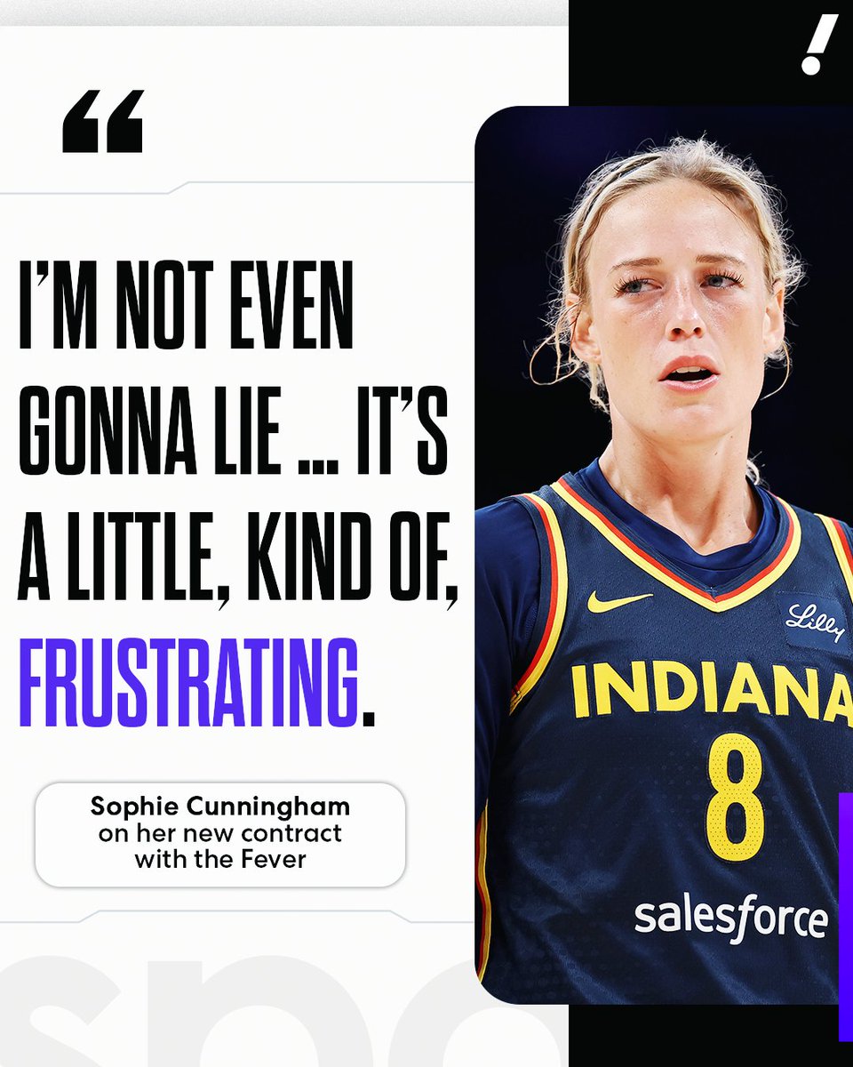 Sophie Cunningham was not thrilled about the contract she signed with the Fever coming off of her MCL injury 😬 

(via @Showme_Pod) 