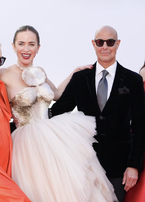 this is your reminder stanley tucci and emily blunt are inlaws 