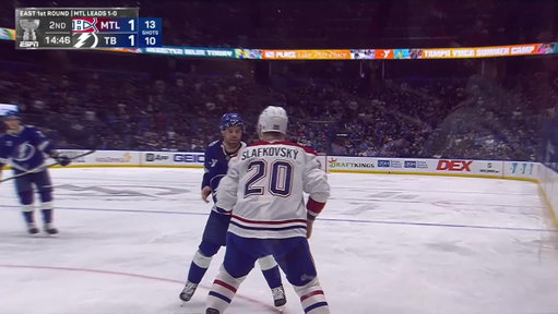 Hagel DROPS Slafkovsky with a massive right hand  