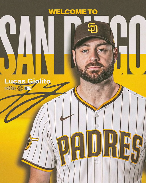 Welcome to San Diego, Lucas!

We have signed right-handed pitcher Lucas Giolito to a one-year contract with a mutual option for the 2027 season. 
