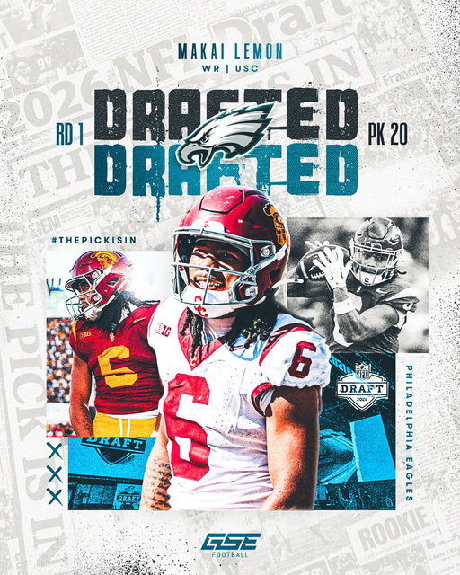 THE PICK IS IN‼️🚨 Congratulations to @getabagkai on being selected by the Philadelphia Eagles in the first round of the NFL Draft. #GSEFootball #NFLDraft 