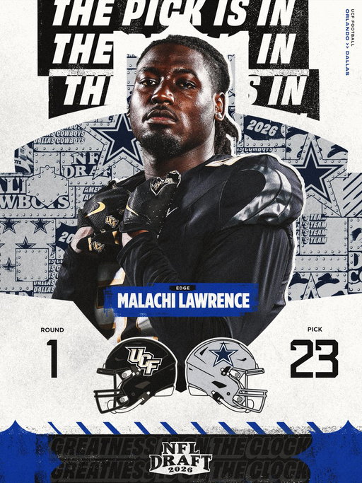 UCF ➡️ Dallas at No. 23 overall 

Malachi Lawrence is headed to the Lone Star State‼️

@Mzlzchi | #NFLDraft  | @dallascowboys 