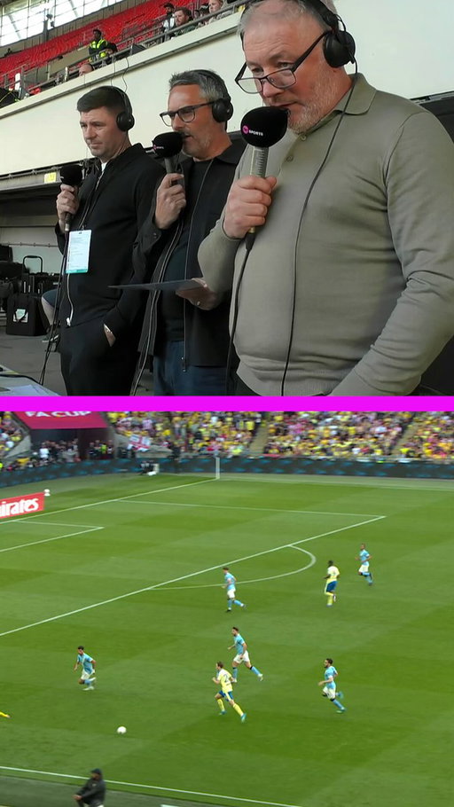 McCoist and Gerrard react to the Finn Azaz goal. 

McCoist's jaw actually dropped.

