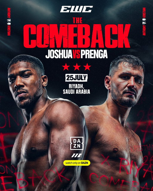 THE COMEBACK 👊

@anthonyjoshua fights Kristian Prenga (20-1, 20 KOs) on July 25 in Riyadh!

Locked in for a huge 2026 👀

#JoshuaPrenga live on @DAZNBoxing 