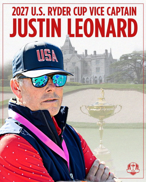 Welcome to the Team! 🇺🇸

Captain Jim Furyk has named Justin Leonard a Vice Captain for the 2027 Ryder Cup at Adare Manor.

#GoUSA 