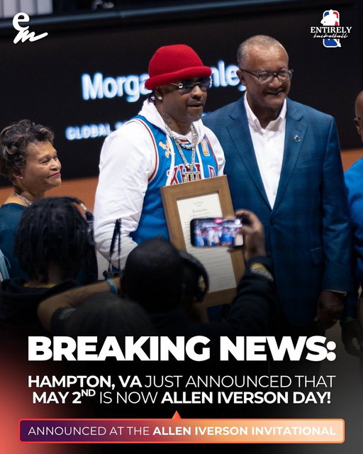 ALLEN IVERSON DAY | MAY 2ND. 

Hampton, VA announced just a moment ago that May 2nd, 2026 is now AI DAY. 

Congrats to the hometown hero 🔥

#alleniverson #76ers #hamptonva #nba #nbaplayoffs 

Shot by: @elmellymel15 