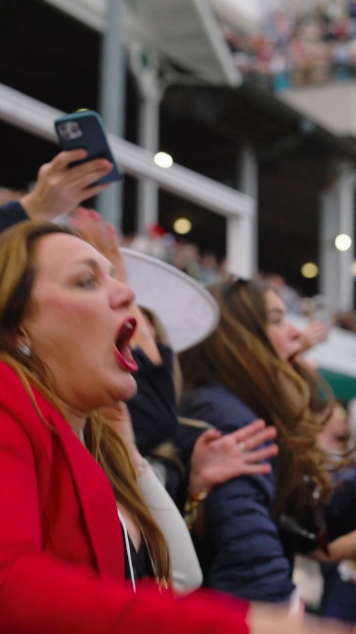 The moment Cherie DeVaux became the first female trainer to win the Kentucky Derby. 