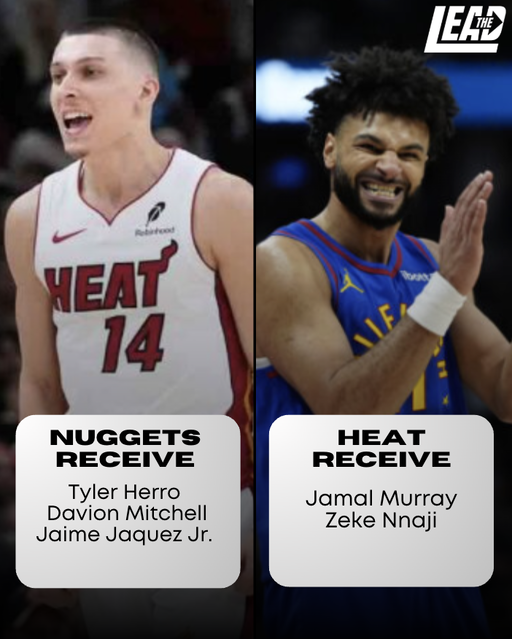 Jamal Murray trade proposition via Fadeaway World...👀

Heat Receive:
- Jamal Murray
- Zeke Nnaji

Nuggets Receive:
- Tyler Herro 
- Davion Mitchell 
- Jaime Jaquez Jr. 

Thoughts? 