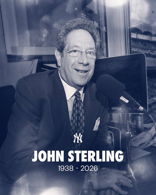 The Yankees mourn the loss of legendary broadcaster John Sterling. Our thoughts are with John’s family, friends and loved ones at this time. 