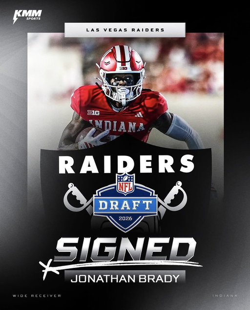 #Indiana WR Jonathan Brady has signed with the #Raiders after receiving a rookie mini camp invite last week, per his agency 