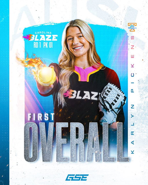 FIRST PICKENS‼️ Congrats to @PickensKarlyn on belong selected 1st overall to the Carolina Blaze in the first round of the AUSL draft! 