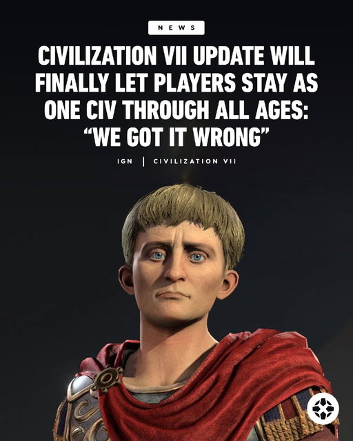 Civilization VII is set for a major update that finally let players stay as one civ through all Ages, as the boss of parent company Take-Two has admitted: “we got it wrong.” https://t.co/ASEPlIwXlE 