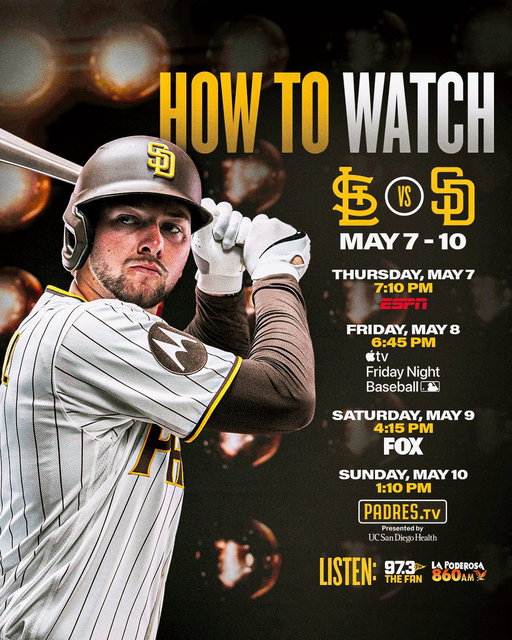 Here's how to watch this weekend's four-game series: 